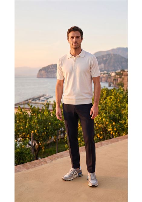 Paolo Pecora Gauge 16 Silk and Cotton Knit Polo - White PAOLO PECORA |  | A006 F2001102